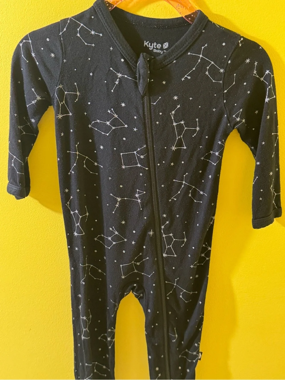 +Kyte Baby Constellation Bamboo Footed Zippie Romper Midnight 3-6M